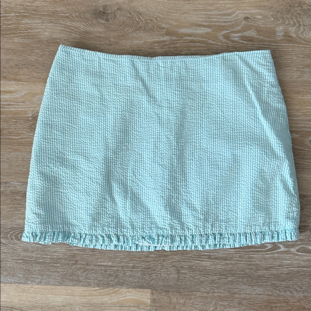 LILLY PULITZER blue seersucker Callie mini skirt 2